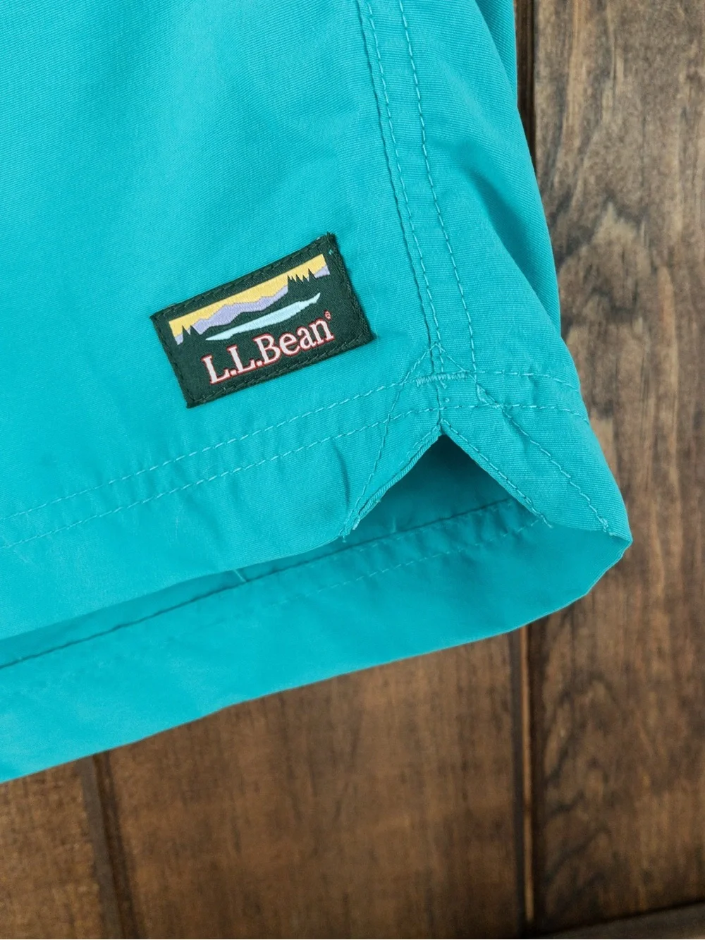 L.L. Bean Men's Blue Green Swim Shorts Trunks Lined Pockets XL Classic